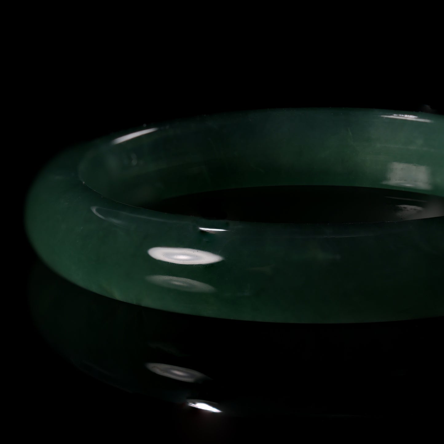 Deep Green Jade Smooth Slim Band Ring - Grade A Natural Jade Jewelry