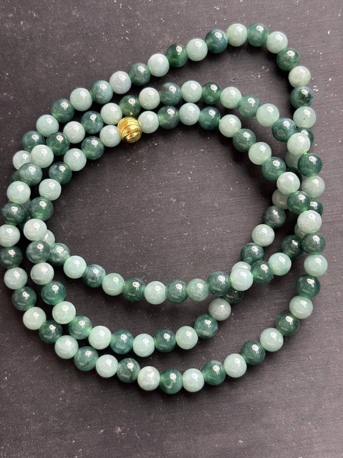 Necklace3 Double Strand Jade Beaded Necklace