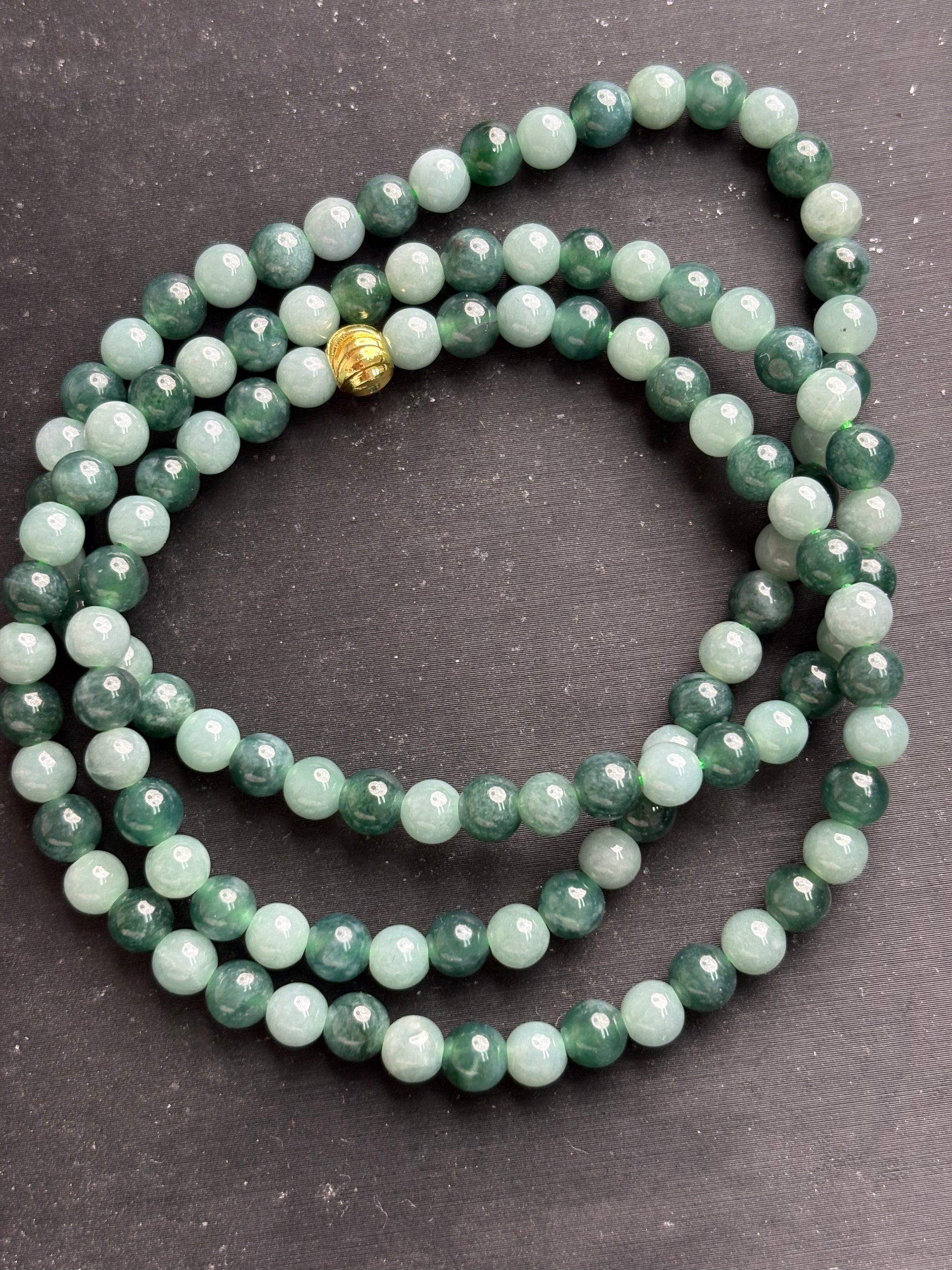 Necklace3 Double Strand Jade Beaded Necklace