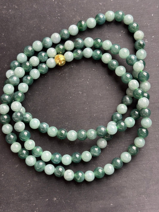Necklace3 Double Strand Jade Beaded Necklace