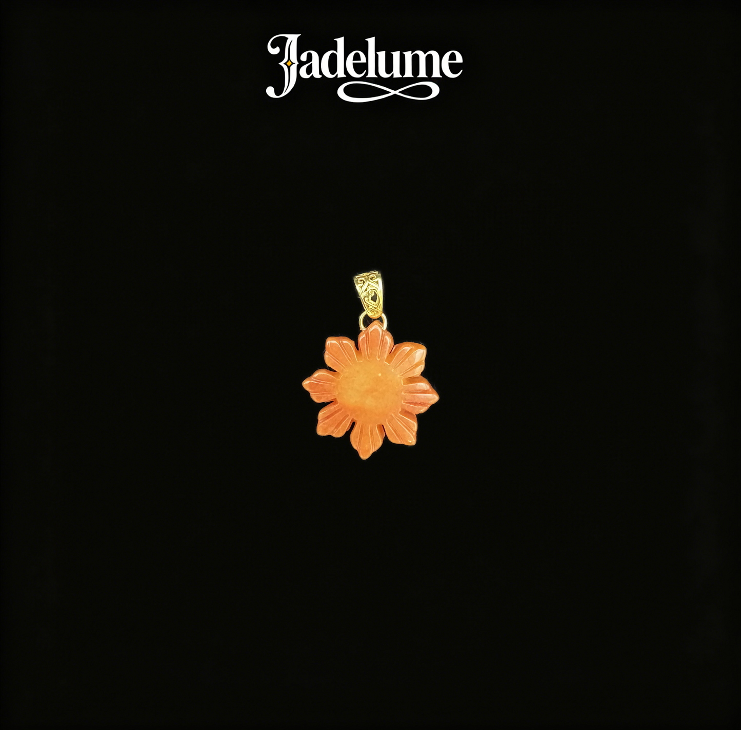 Pendant13 Orange Flower Jade Pendant
