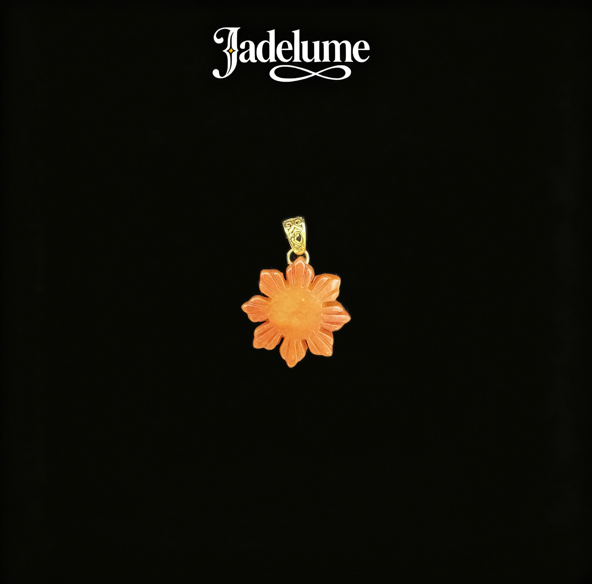 Pendant13 Orange Flower Jade Pendant